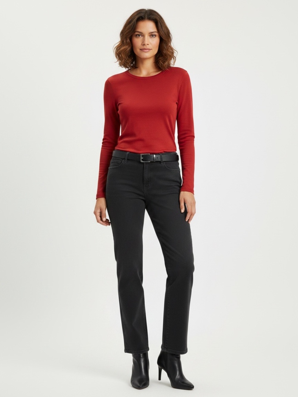 NYDJ Tummy Tuck Straight-Leg Jeans in Black